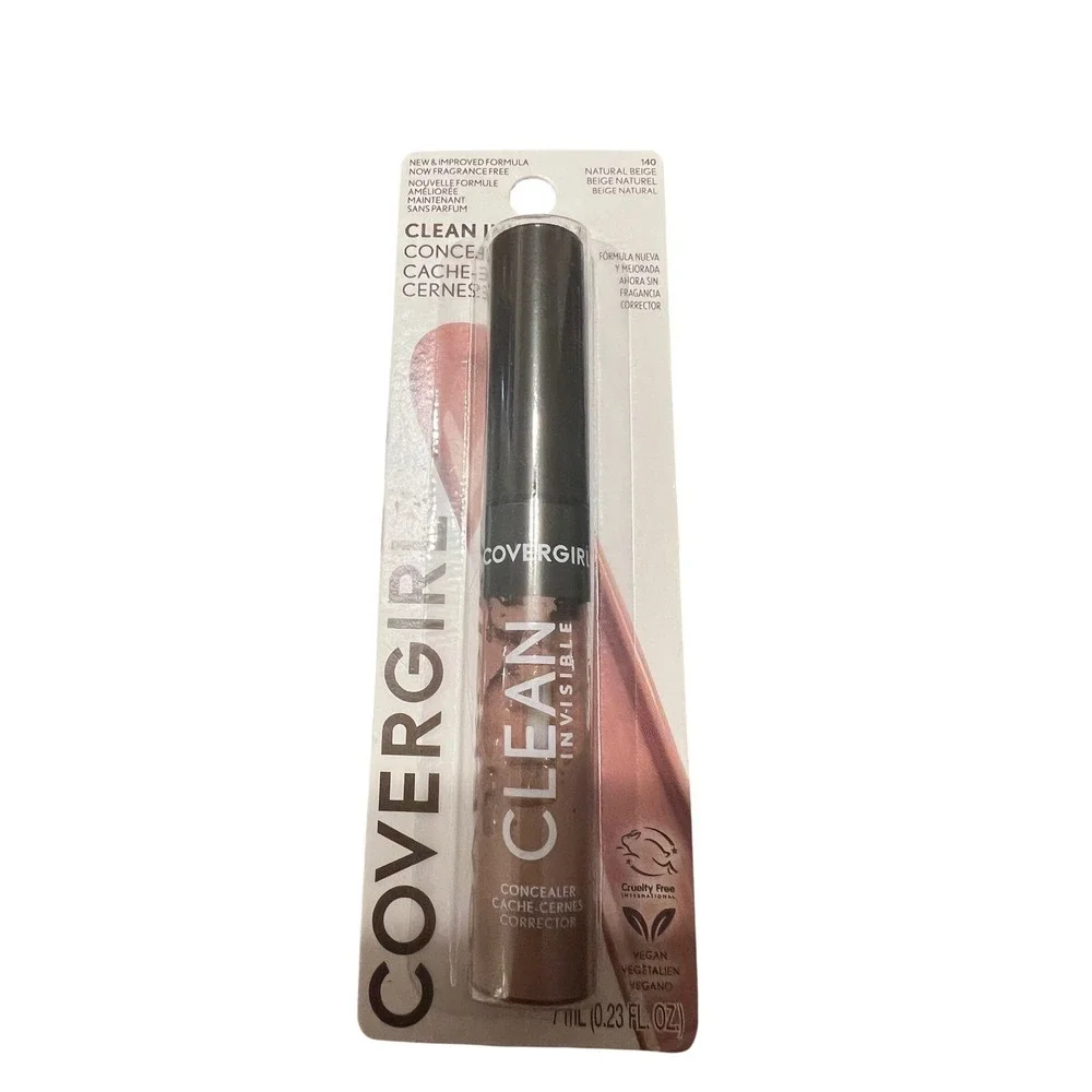 CoverGirl‎ Clean Invisible Concealer 140 Natural Beige Vegan 0.23oz New